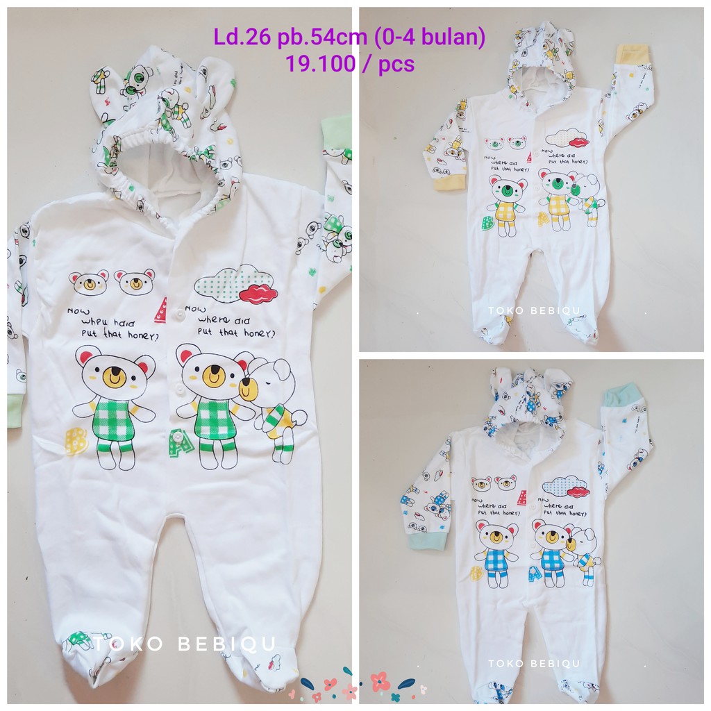 Jumper Jumpsuit Sleepsuit Topi Tutup Kaki