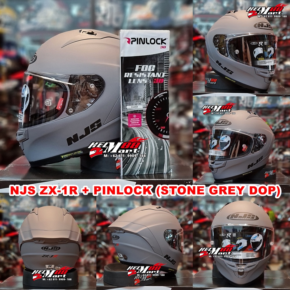 NJS ZX-1R Solid + PINLOCK Antifog Original Helm NJS ZX1R FLAT VISOR NJS ZX1 TERBARU-6