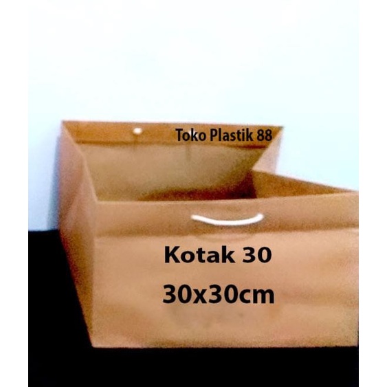 

(TERLARIS) Hot produk Paperbag Coklat Polos Size Kotak 30 Tbk