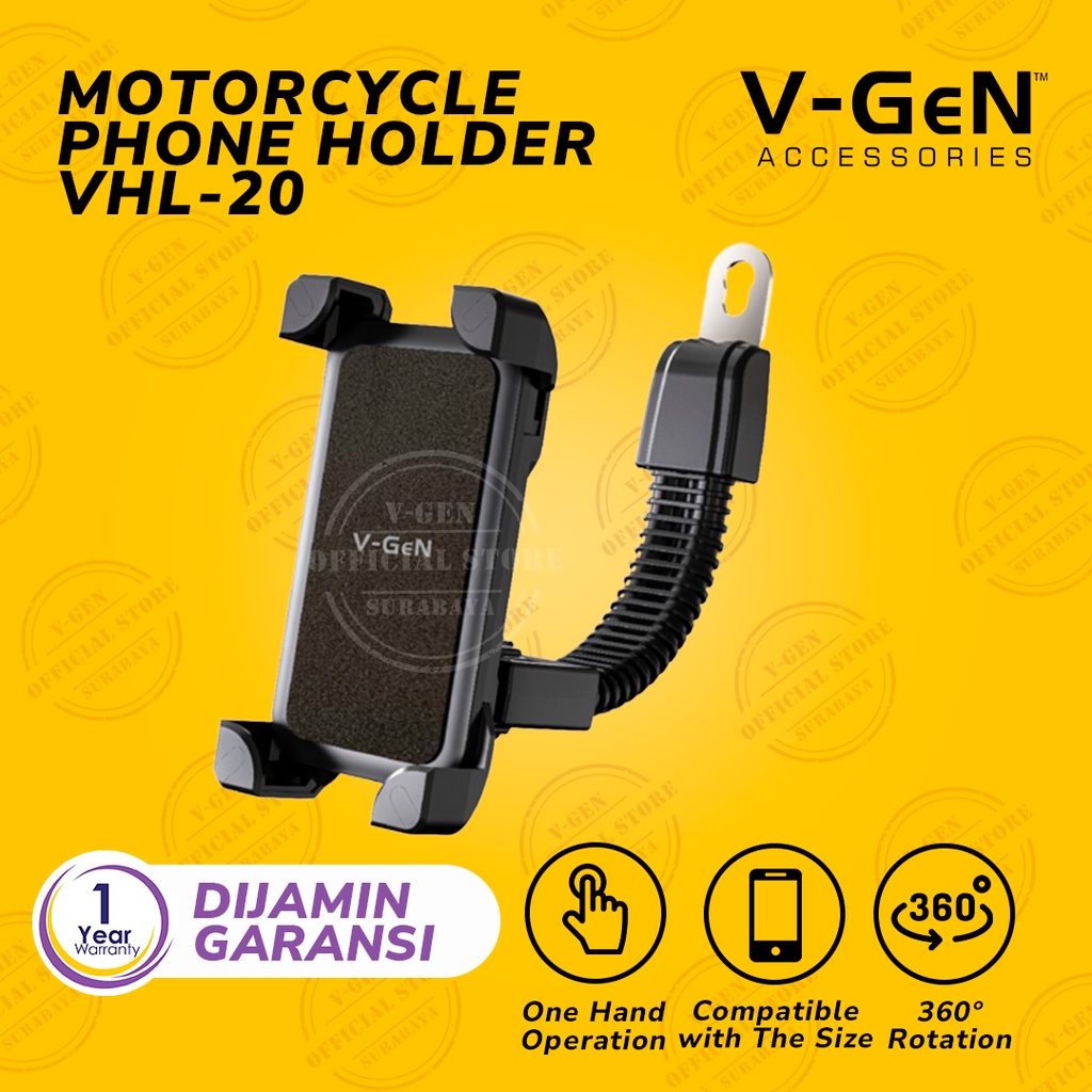 Motorcycle Phone Holder HP Sepeda Motor V-GeN VHL-20 Rotasi 360