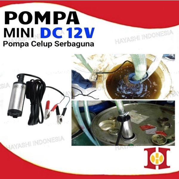 Pompa Air Celup Mini DC 12V Portable Diesel Pump Mini Oli Minyak Air