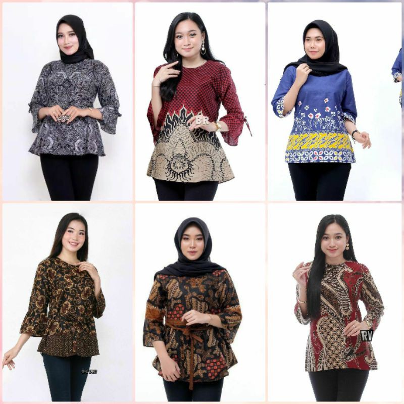 BAJU BATIK WANITA MODERN MONALISA GENES M,L,XL asli PEKALONGAN