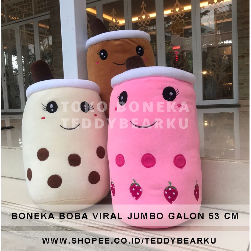 Boneka Boba Milk Tea Jumbo Besar Galon 50CM Halus Empuk Original