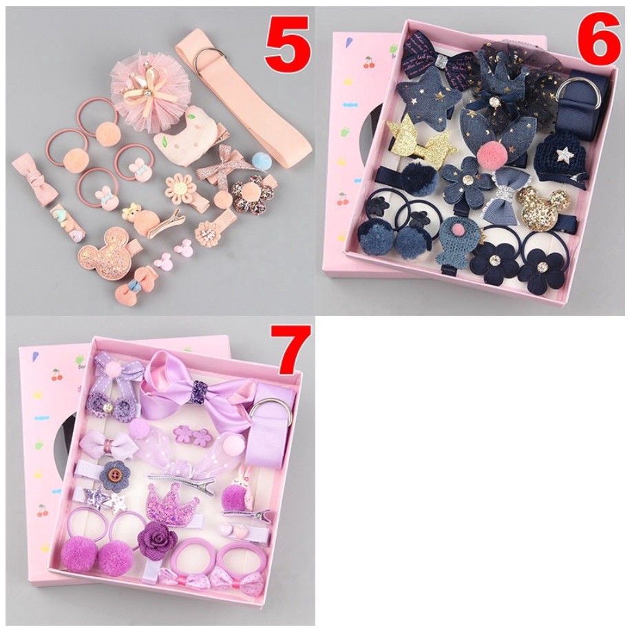 Ikat Jepit Rambut 18 Pcs Set FJ18 FREE BOX Kualitas Tinggi Karet Jepitan Gaya Korea Fashion Hair Pin