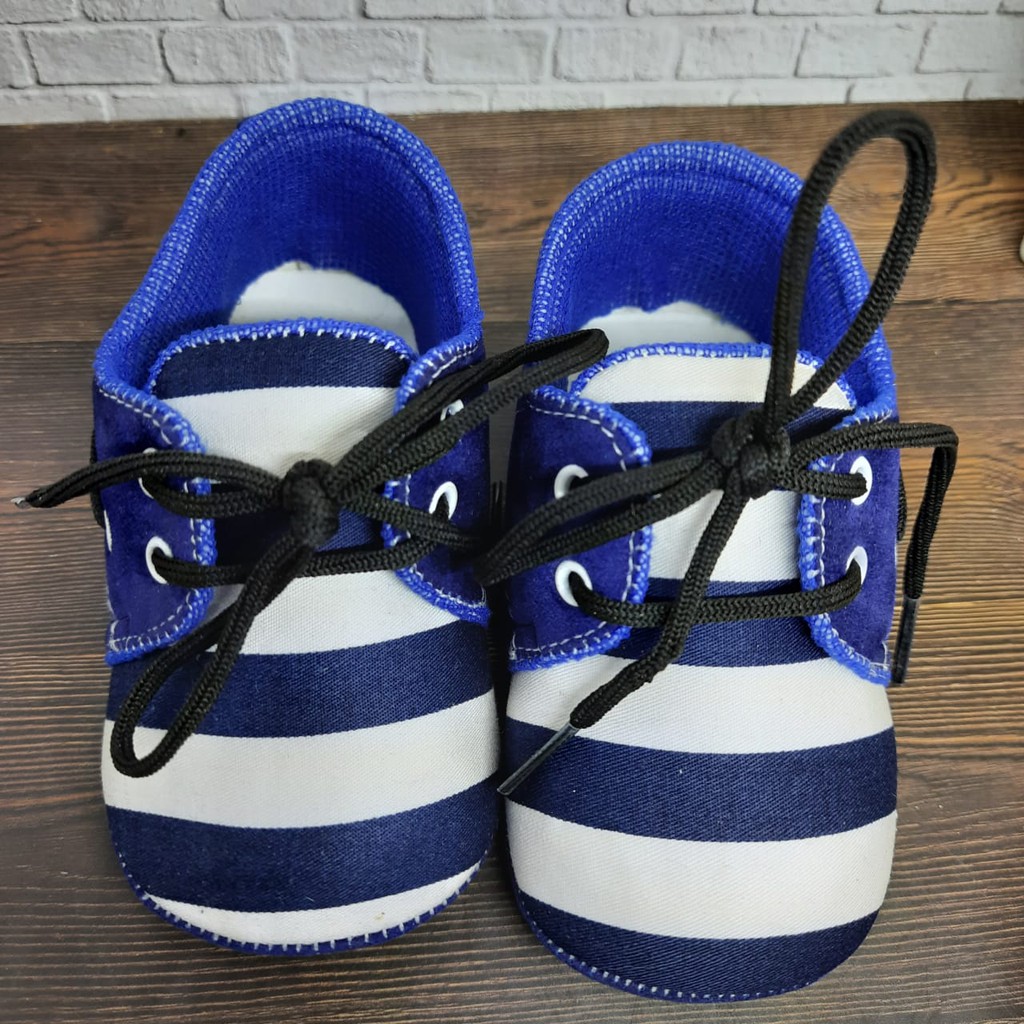 SEPATU PREWALKER BABY BAYI UNISEX MOTIF GARIS 0-12 BULAN GP12