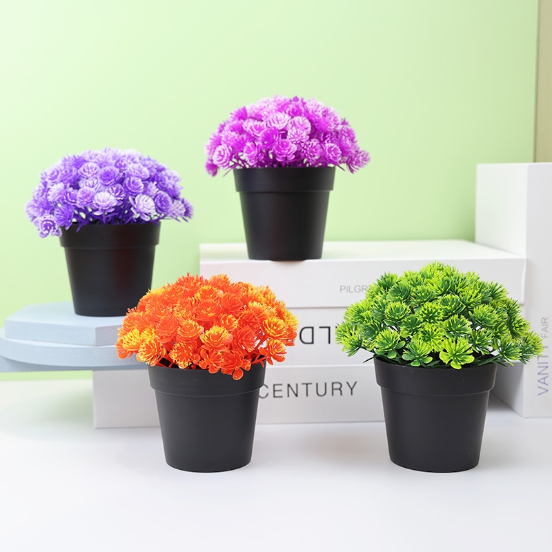 MOGYMOGY PT62 Pot Tanaman Hias Bunga Inti Nanas Plastik Ornamen Pot Bongsai Artificial Flower Decoration