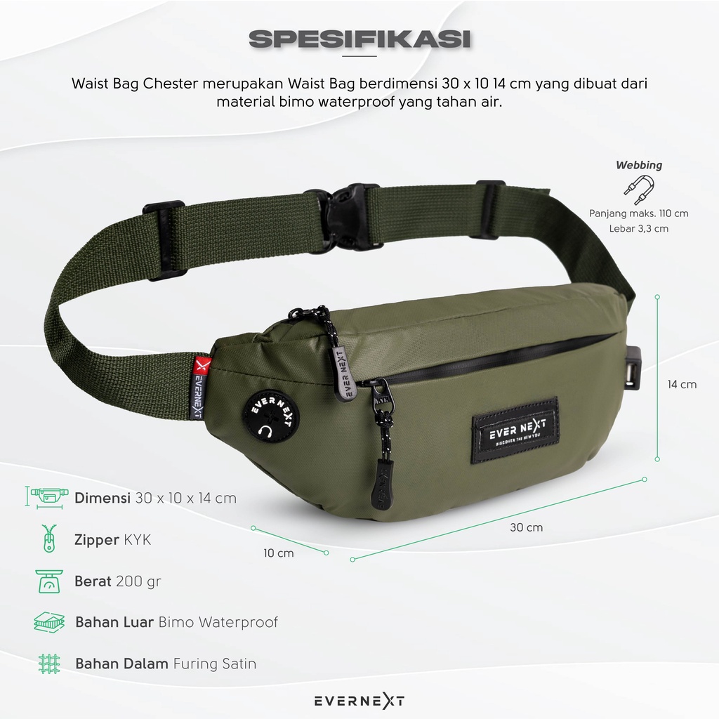 Tas Waist Bag Pinggang Selempang Distro Waterproof Anti Air Pria Cowok Tas Kecil Pria Distro Slempang Punggung Pria Cowo Keren Simpel Waterproof Anti Air