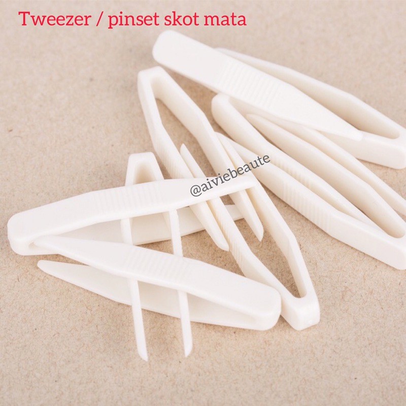 tweezer / pinset skot mata plastik putih