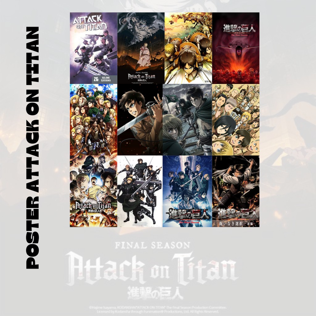 [isi 12 Pcs] Poster Attack On Titan Walpaper Dinding Kamar Tidur Wallpeper Dinding Aesthetic