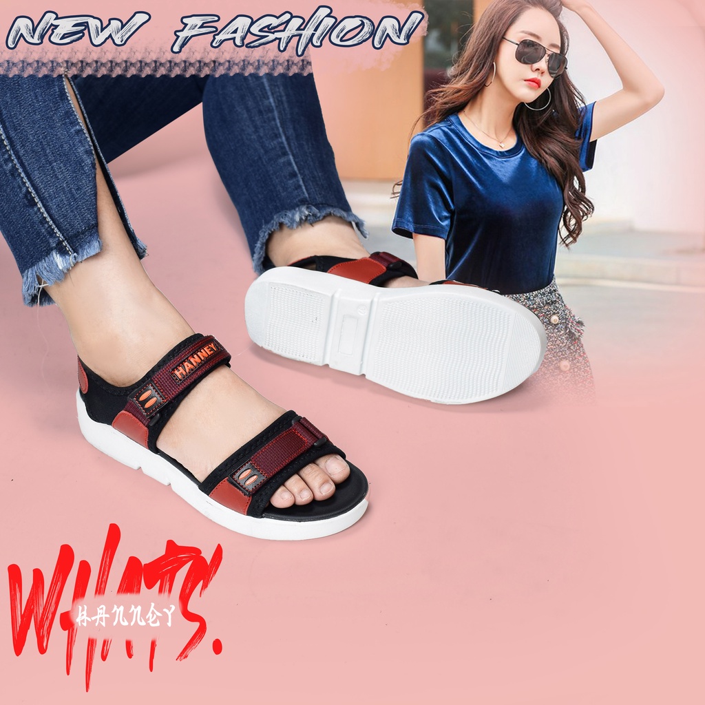 hanney sandal wanita korea sendal gunung wedges terbaru anti slip kretek