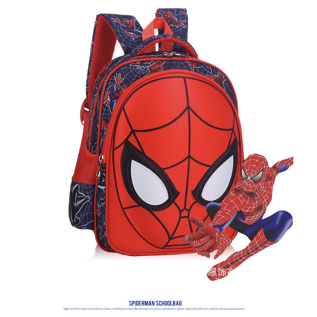 WWH03 Tas Anak Sekolah TK SD Ransel 3D Timbul Size Spideman Mask Impor TKM