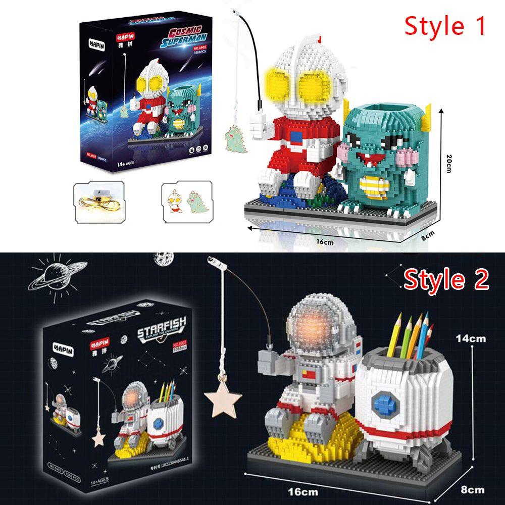 R-FLOWER Tempat Pulpen Kreatif Action Figure Hadiah Anak Astronot Hero Ultraman