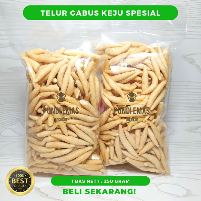 

Terlaris Telur Gabus Keju 250Gr Telor Cendol Keju Spesial Cemilan Kiloan Gabus Keju Super