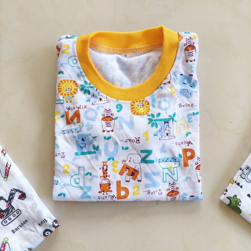 Setelan Kaos Anak Laki Laki Cowok Baju Setelan Anak Pria Cewek Motif Umur 1 2 3 4 5 Thun