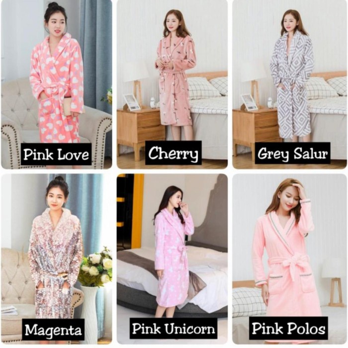 Baju handuk kimono wanita mandi dewasa Import korea