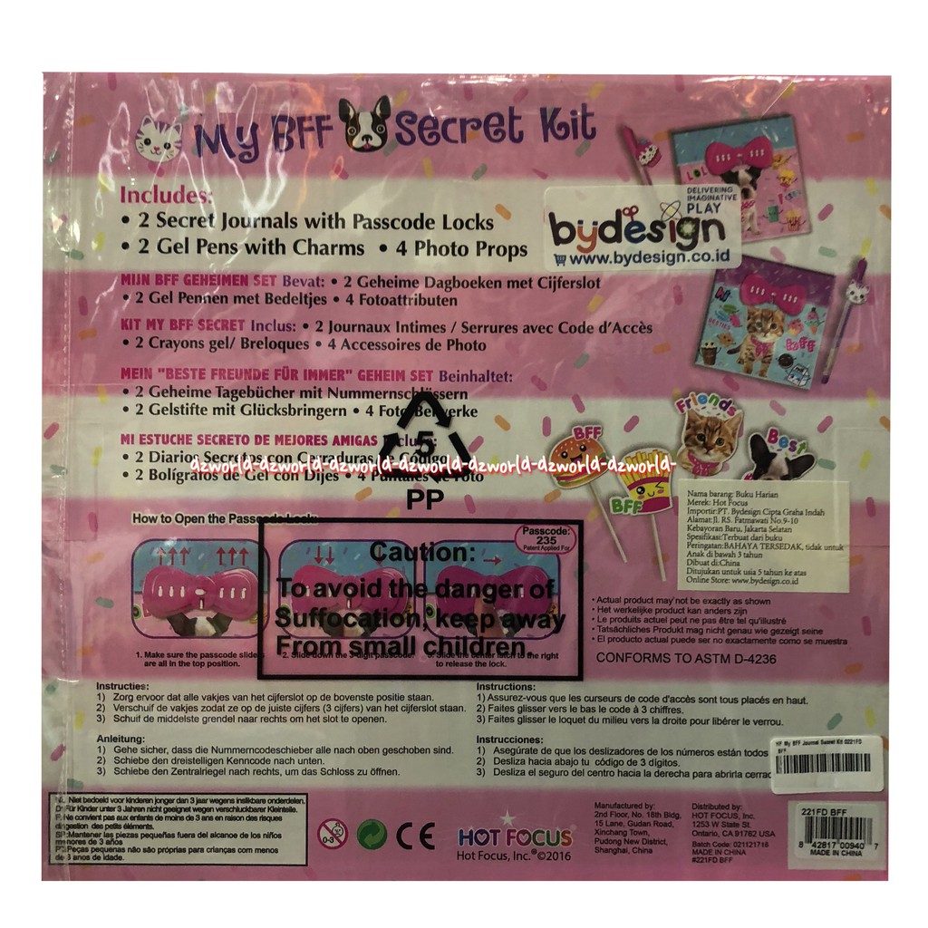 My BFF Secret Kit Buku Diary Dengan Kunci Isi 2pcs Kit Jurnal Rahasia Anak-Anak