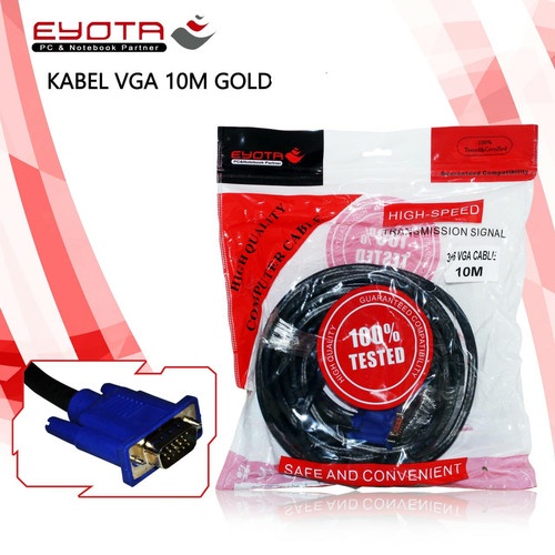 Eyota VGA Male to Male 10m High Quality Gold Plated Kabel VGA