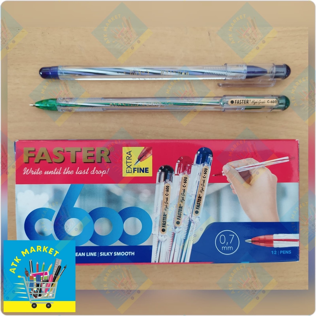 

Bolpen Pulpen Bolpoin Ballpoint Faster HITAM C600 / C 600 / C-600 Extra Fine 0.7mm