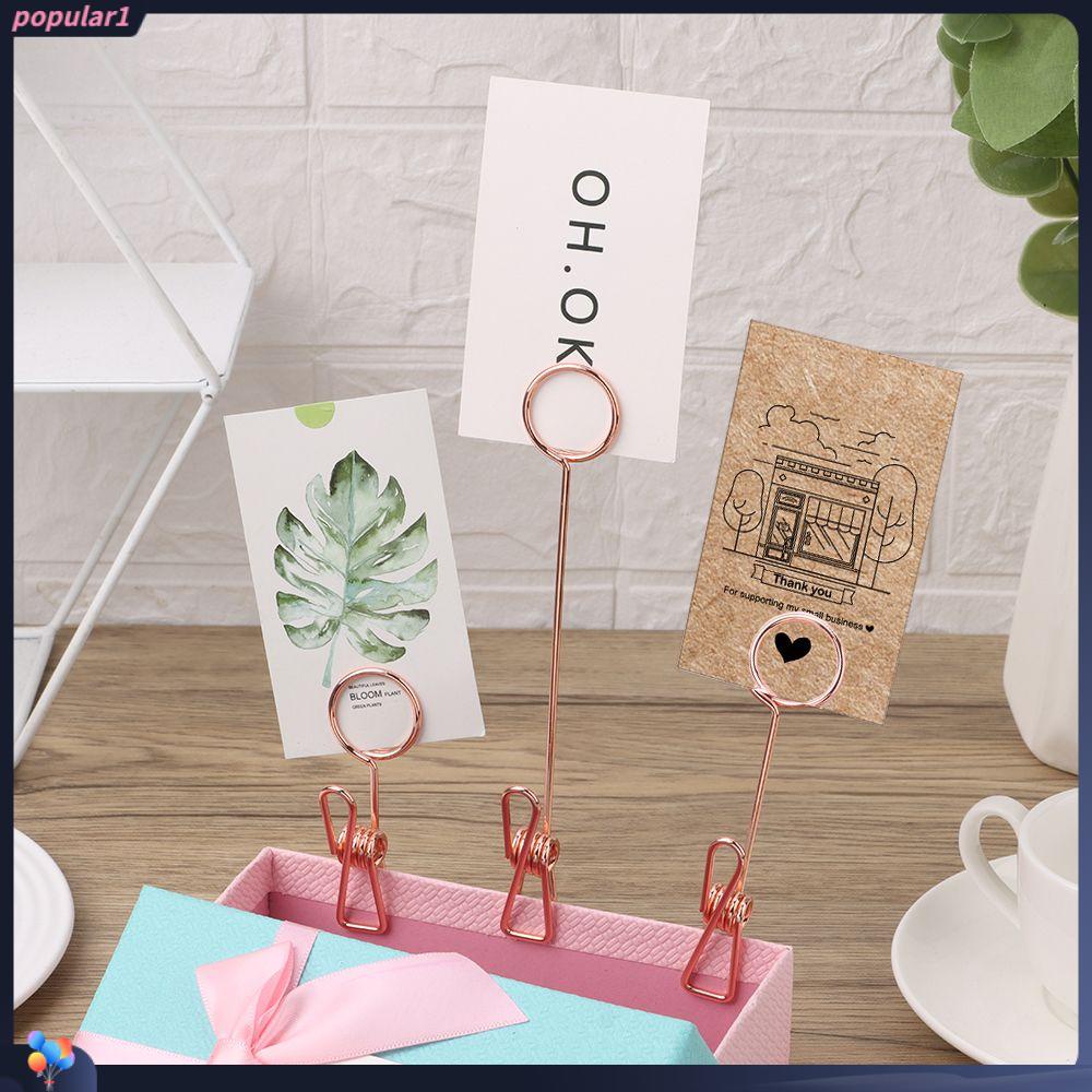 [POPULAR] Romantic Photo Clips Party Supplies Number Card Holder Double Sides Paper Clamp Various Shapes Wedding Favors Label Stand Desktop Decoration/Multicolor