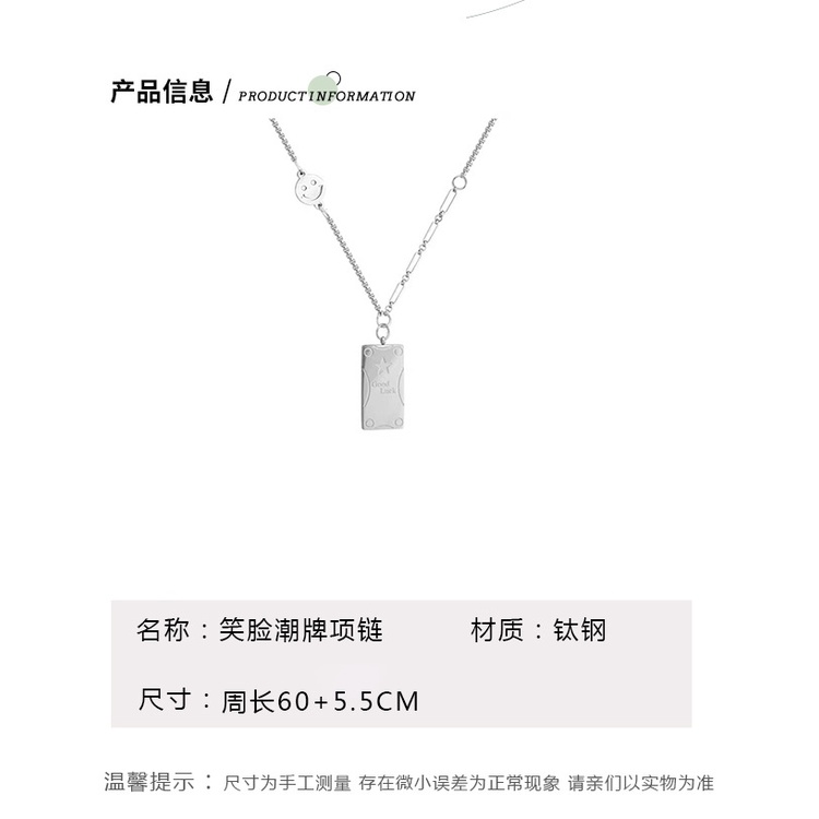 Jepang dan Korea gaya pribadi hip hop titanium steel kalung pria dan wanita yang sama gaya elegan pa