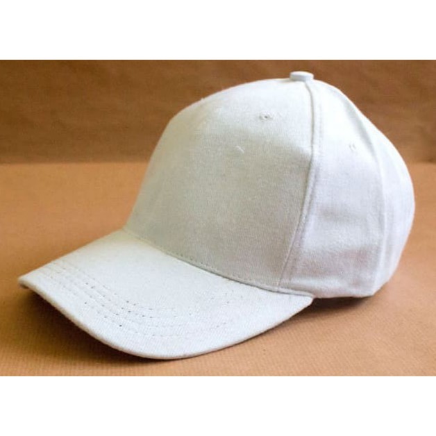 Topi Baseball Polos / Topi Distro Murah / Topi Pria Wanita - Putih