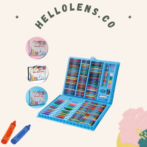 

Crayon 168 PCS Set Alat Gambar Alat Tulis & Lukis Menggambar Melukis Blue Pink TIDAK BISA COD