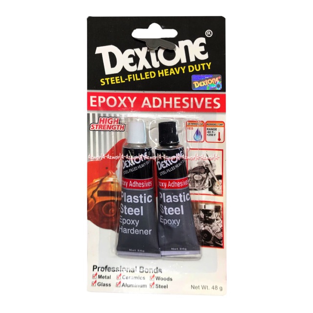 Dextone Epoxy Adhesives 48gr High Strength Lem Hitam Abu-Abu Plastic Steel Epoxy Hardener Profesional Bonds Lem Untuk Besi Baja Porcelain Kayu Keramik