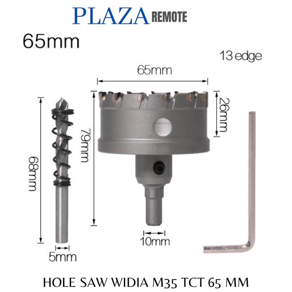 MATA BOR HOLE SAW TCT KARBIT M35 BESI  METAL CARBIDE WIDIA 65 MM