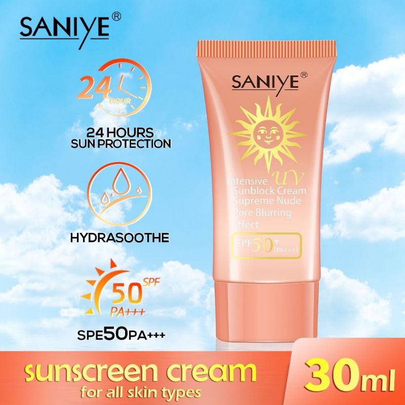 SANIYE Sunscreen SPF 50++ Cream tabir Surya/pelembab tabirsurya pemutih/SPF 50