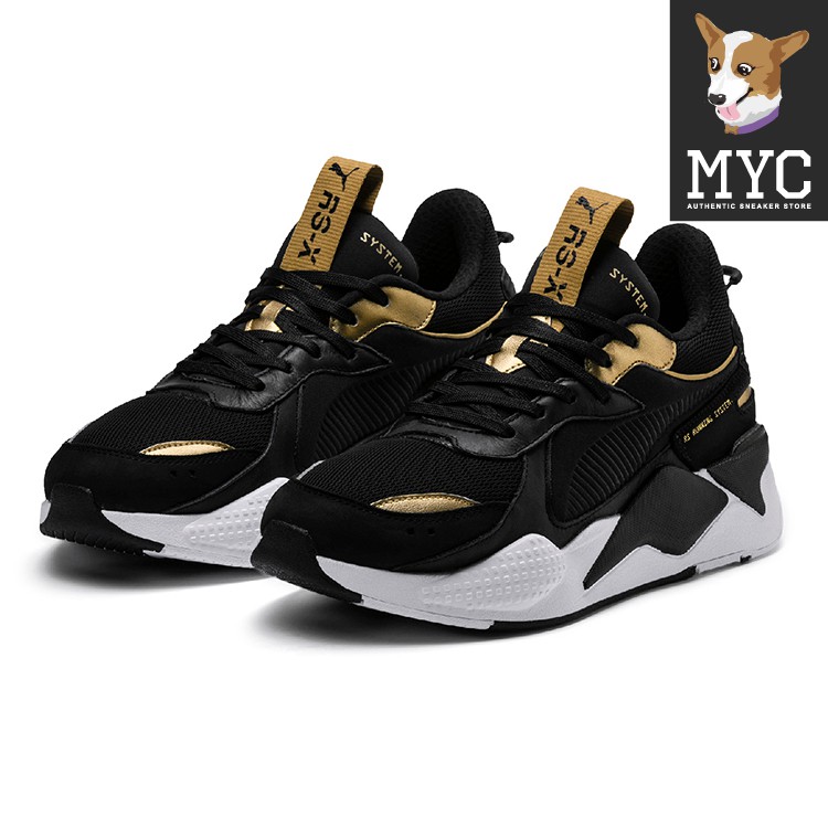 black and gold athletic shoes