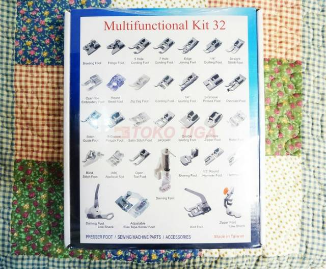 Sepatu Set untuk Mesin Jahit Portable 32 pcs + Buku Panduan Bahasa Indonesia