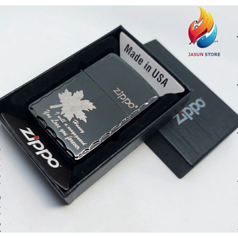 Korek Api Zippo Premium Original Black Ice Grafir Side Honey COD