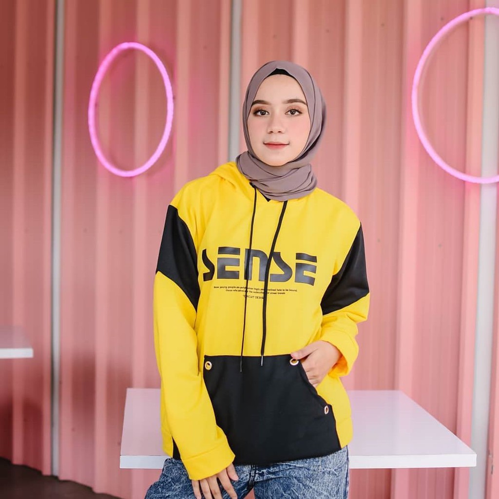 Sense Hoodie cewek Jaket wanita-Kuning / Yellow