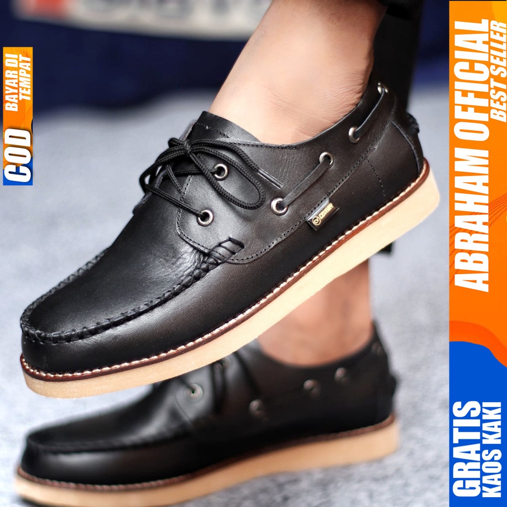 ABRAHAM Sepatu Pantofel Formal Kulit Casual Pria