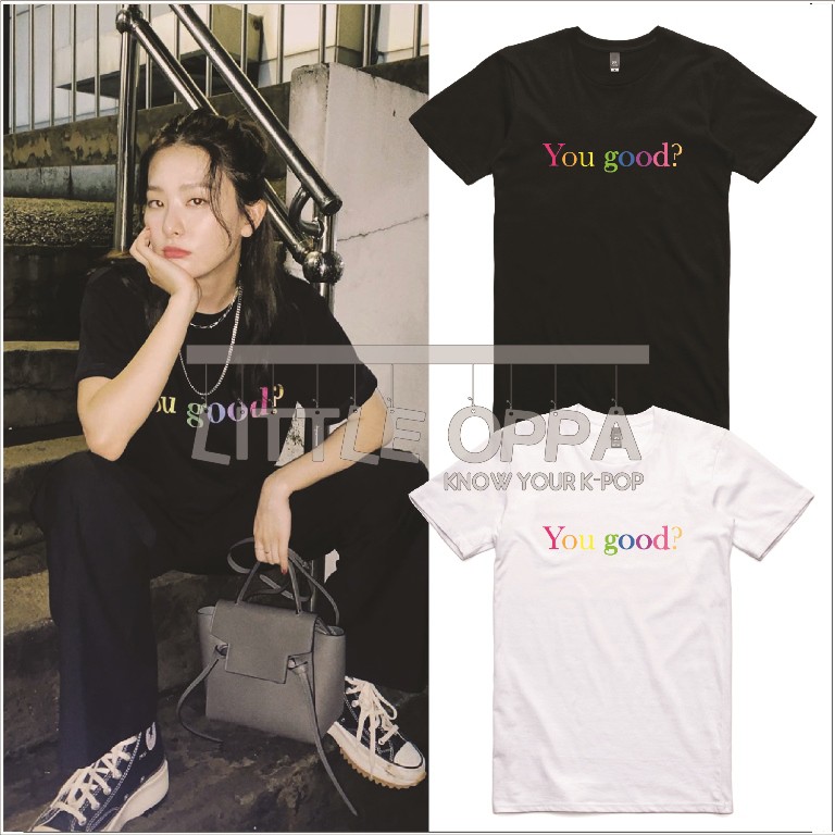 BAJU KAOS KPOP IDOL FASHION RED VELVET YOU GOOD COLOR LOGO T-SHIRT