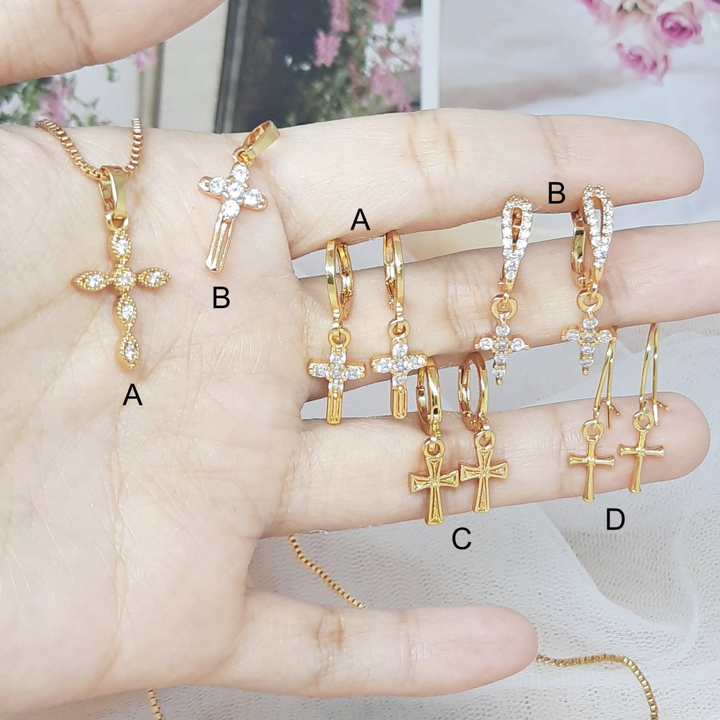 Set Salib Kalung Gelang Jurai Liontin Anting Rhodium Xuping Lapis Emas BP016 BE381 BN446 BB640