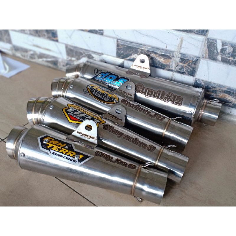 Slincer knalpot racing jigsaw bulat kompetisi fanterra dpj bss dos muffler free laser nama bukan dsm