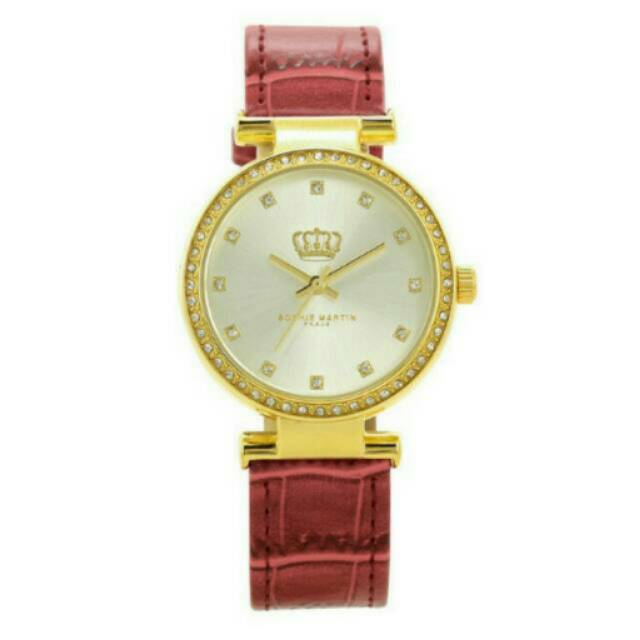JAM TANGAN WANITA SOPHIE MARTIN ORIGINAL SASL817M2 CIARA MAROON KULIT