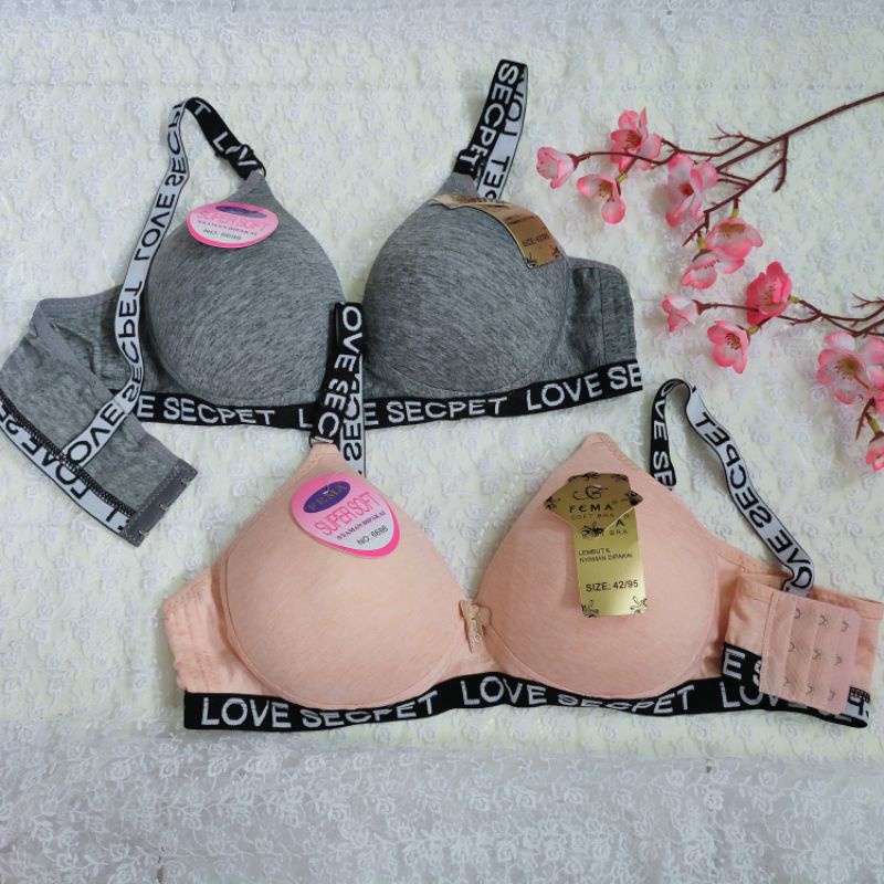 bra fema / bh wanita fema tanpa kawat (6698) pengait 3 termurah berkualitas