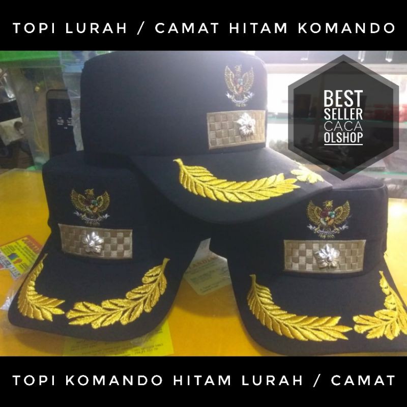 Topi Lurah Camat Komando Hitam