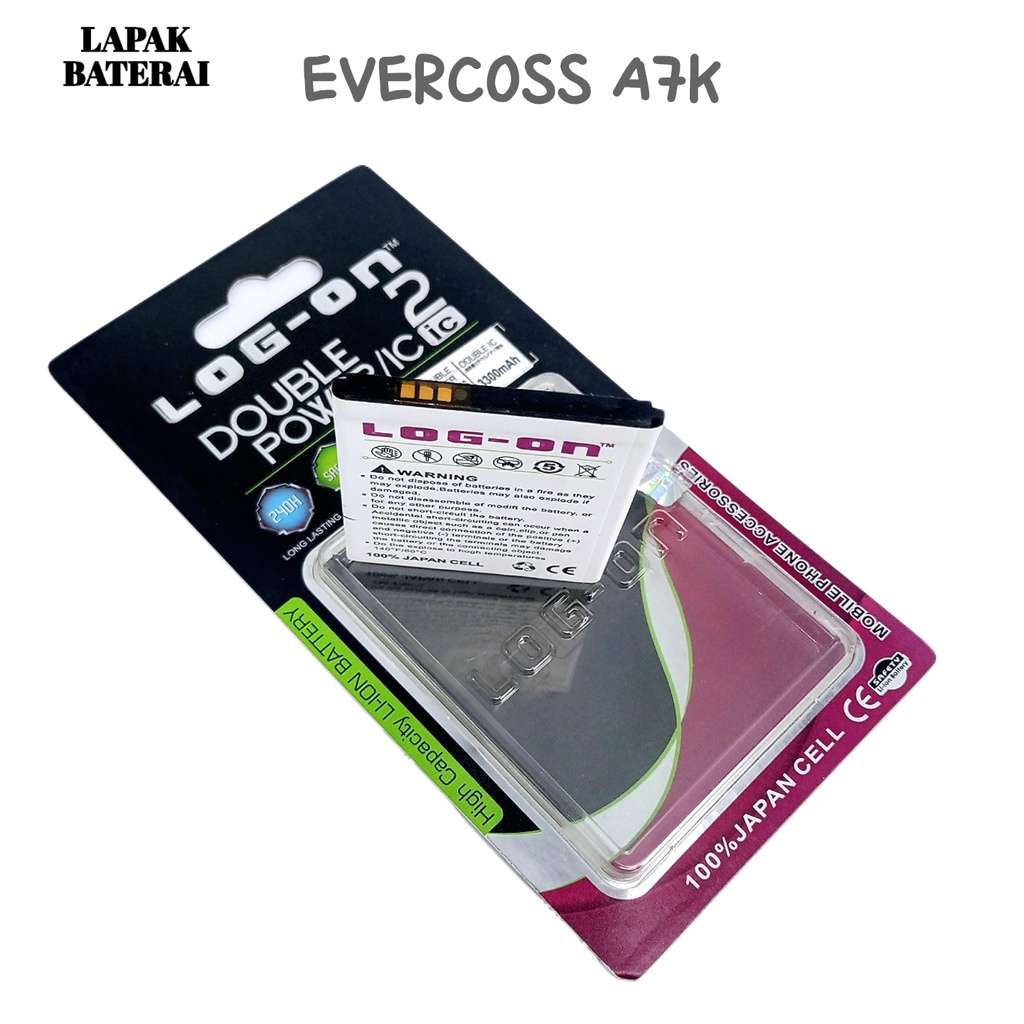 LOG - ON Evercoss A7K Baterai Double IC Protection Battery Batre