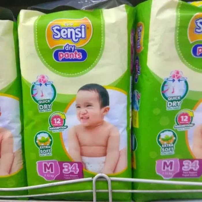 Sensi Dry Pants Baby M34 Popok Celana Bayi M 34 Diapers Pampers