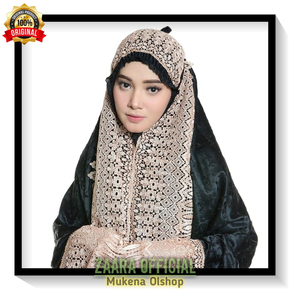 TREND - Mukena Dewasa Sutra Prada Bordir Black Swarovsky Original