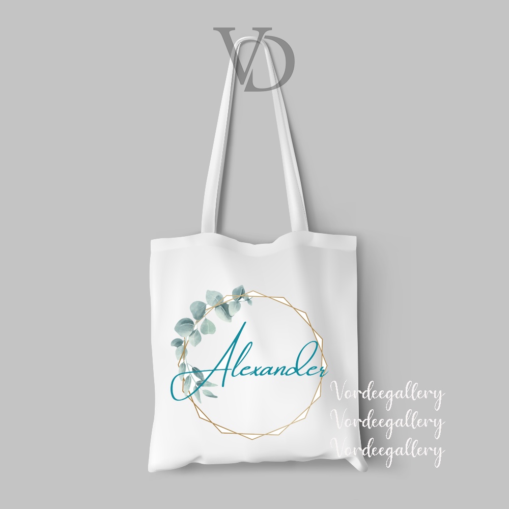 CUSTOM NAMA / TOTE BAG boy BAHAN KANVAS MOTIF nama / SOUVENIR WEDDING /  korean TOTE BAG / hadiah wedding / custom tote bag nama