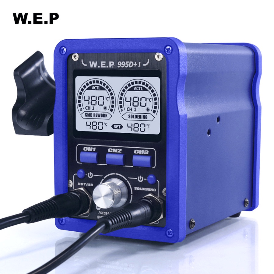 WEP 995D+ I New 2in1 SMD Blower Uap + Solder Station Memory Channel