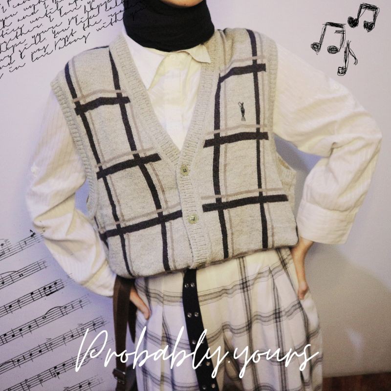 Thrift Vest Vintage British Golf Vest Academia Vest Ketupat Argyle