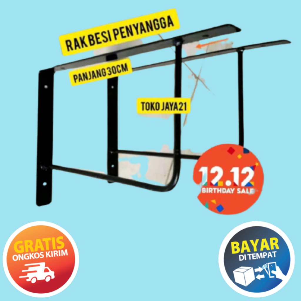 Siku Rak Besi Siku Penyangga Rak Ambalan Siku Rak Tempel Gantung Rak Dinding 30x20 cm