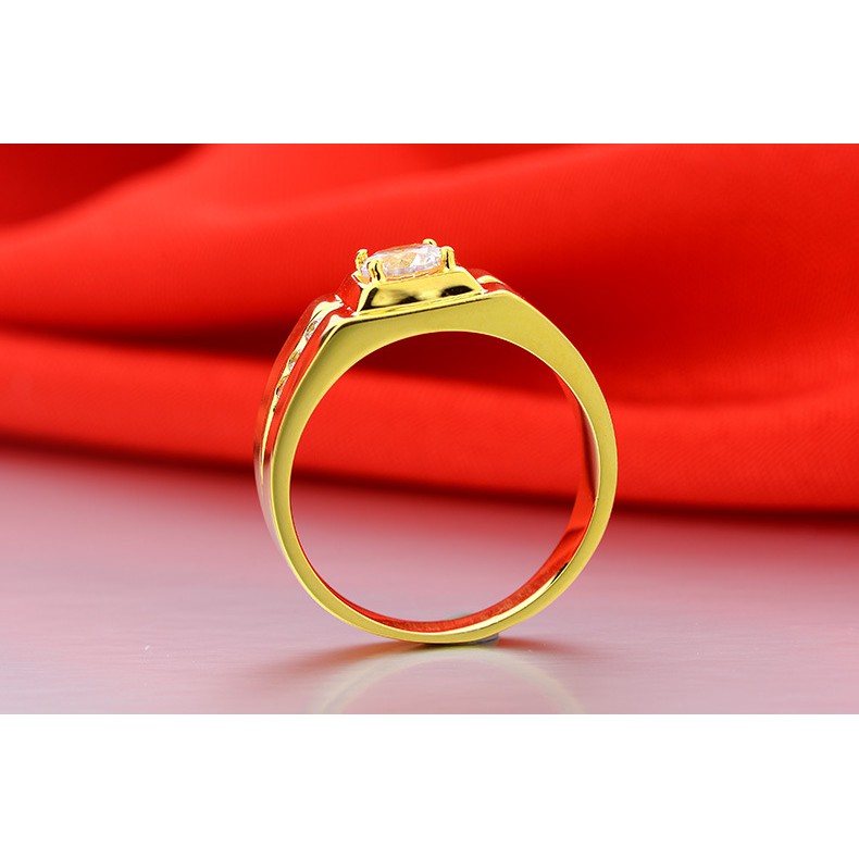 Perak 925 Asli Pria Diamond Pernikahan Cincin Fashion Perhiasan