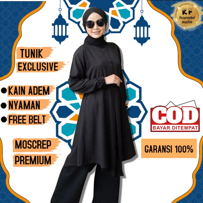 Baju Tunik Bahan Katun Toyobo Muslim Wanita Terbaru 2021 Kekinian Remaja Premium Kombinasi Warna Tun