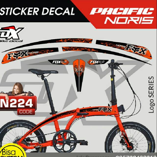 Stiker decal sepedah pasific noris seri N224 ready stock